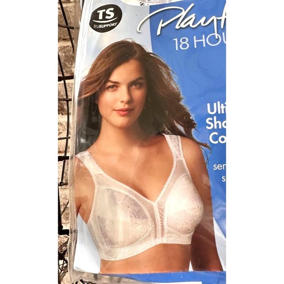New Playtex 18 Hour Original Comfort Strap Wirefree Bra Sz 36C Floral La… - Picture 6 of 12